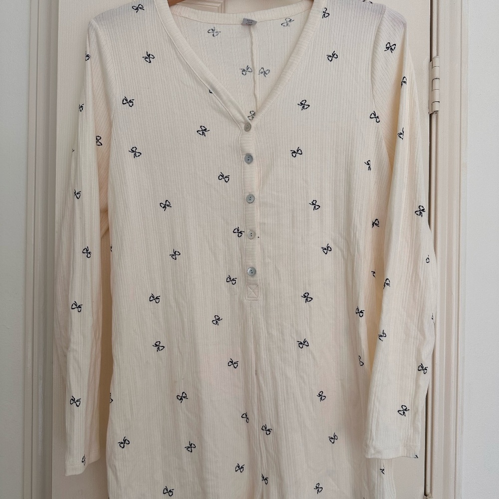 Women's Old Navy Lounge/Pajama Bow Romper | Size Large